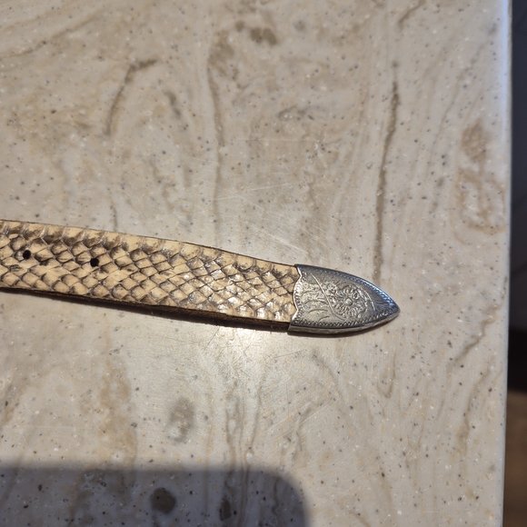 Real Cobra Snake Pattern Belt with Snake Head Buckle - Picture 6 of 7